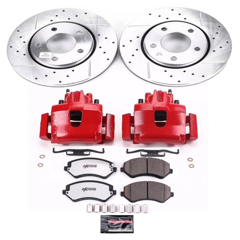PowerStop — Z36 Truck and SUV Ceramic Brake Pad, Drilled & Slotted Rotor, and Caliper Kit