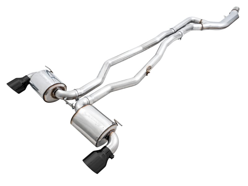AWE Tuning — AWE Non-Resonated Touring Edition for A90 Supra - 5" Diamond Black Tips