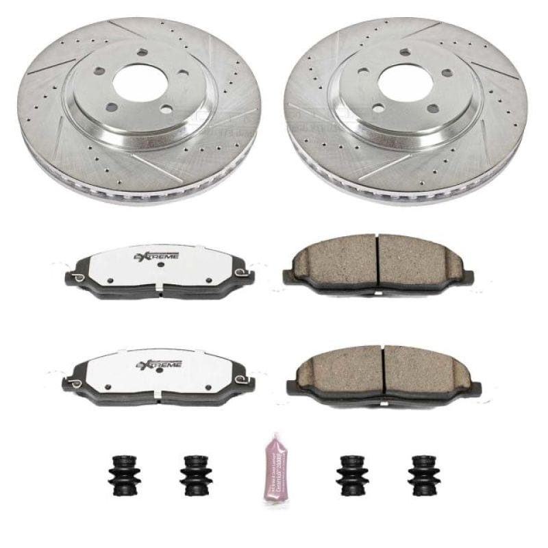 PowerStop — Z26 Street Performance Ceramic Brake Pad and Drilled & Slotted Rotor Kit