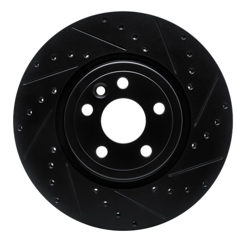R1 Concepts — R1 Concepts Brake Rotor Drilled and Slotted Black