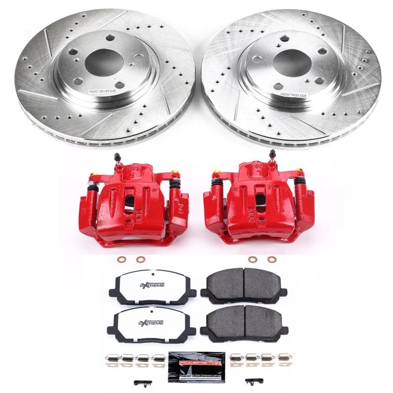 PowerStop — Z36 Truck and SUV Ceramic Brake Pad, Drilled & Slotted Rotor, and Caliper Kit