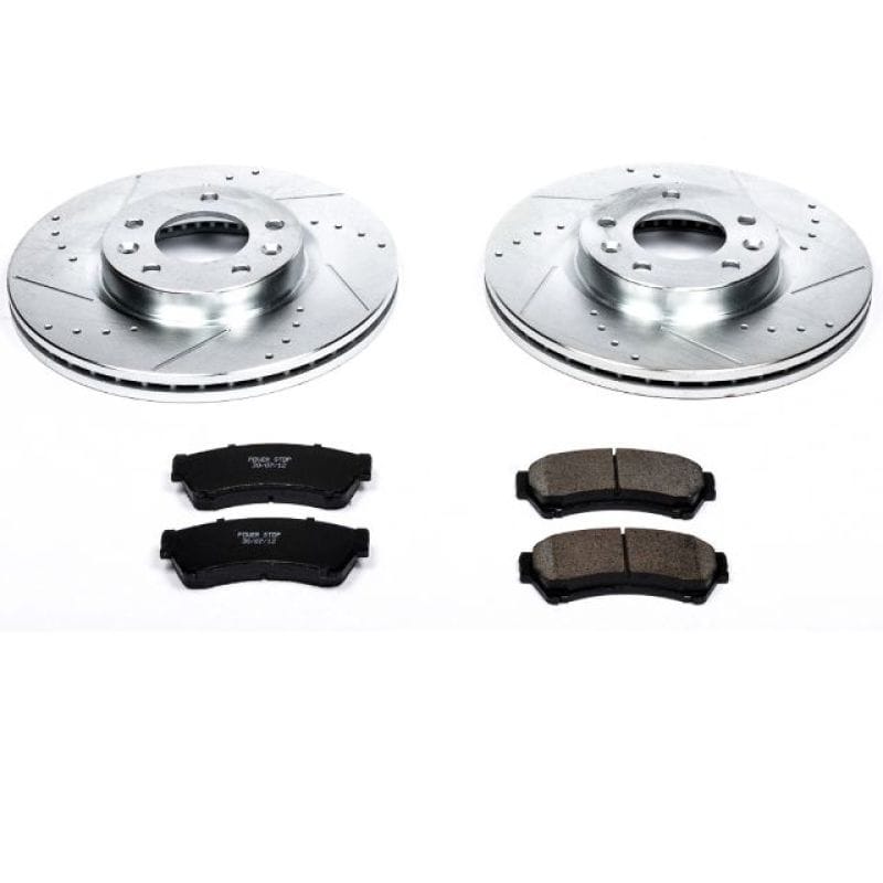 PowerStop — Z23 Daily Driver Carbon-Fiber Ceramic Brake Pad and Drilled & Slotted Rotor Kit
