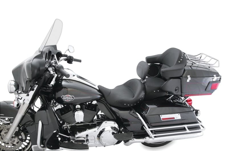 Mustang Motorcycle — Mustang 08-21 Harley Electra, Rd Glide, Rd King Standard Super Touring Pass Seat w/Studs - Black