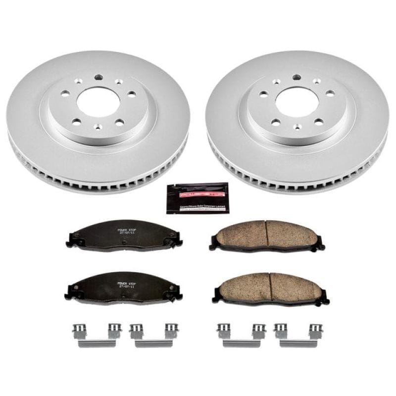 PowerStop — Genuine Geomet Coated Rotor and Low-Dust Ceramic Brake Pad Kit