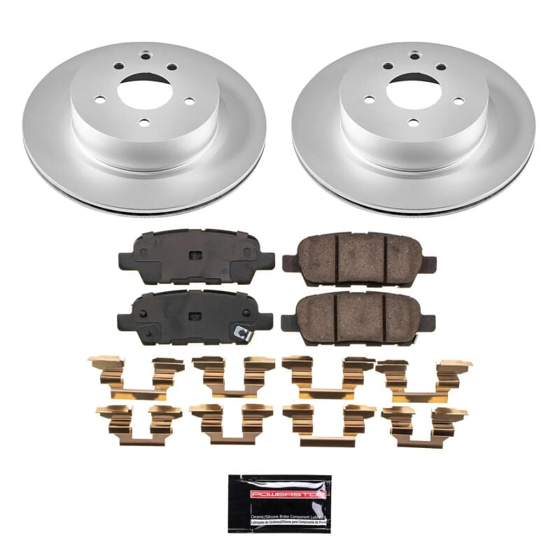 PowerStop — Genuine Geomet Coated Rotor and Low-Dust Ceramic Brake Pad Kit