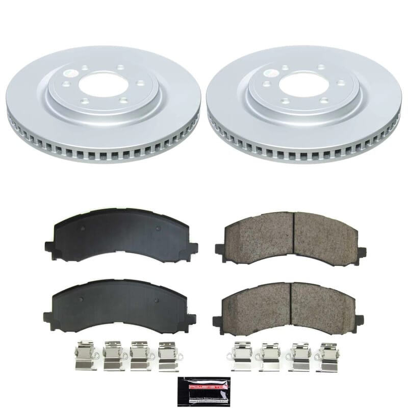 PowerStop — Genuine Geomet Coated Rotor and Low-Dust Ceramic Brake Pad Kit