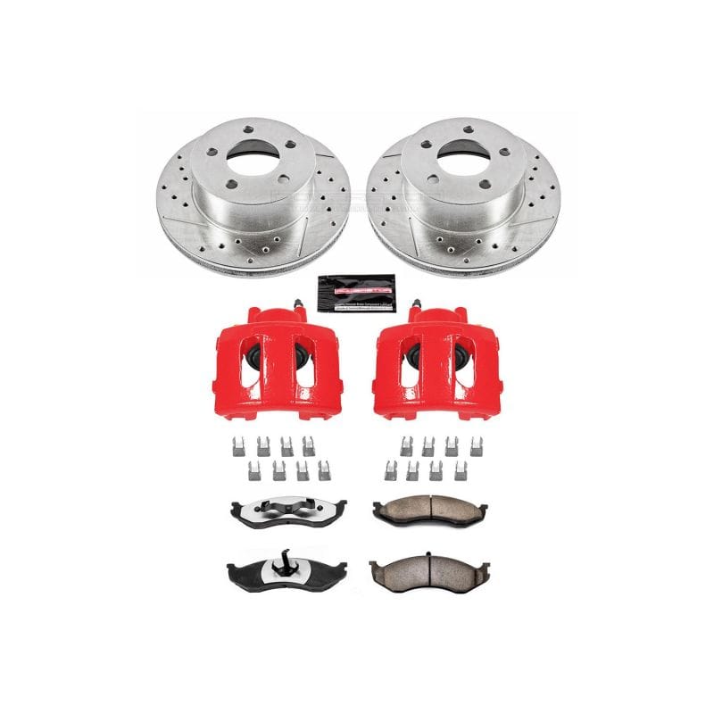 PowerStop — Z36 Truck and SUV Ceramic Brake Pad, Drilled & Slotted Rotor, and Caliper Kit