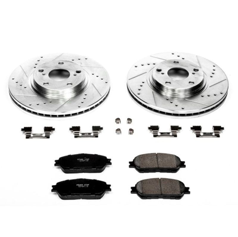 PowerStop — Z23 Daily Driver Carbon-Fiber Ceramic Brake Pad and Drilled & Slotted Rotor Kit