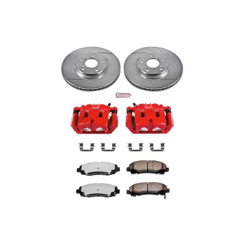 PowerStop — Z36 Truck and SUV Ceramic Brake Pad, Drilled & Slotted Rotor, and Caliper Kit