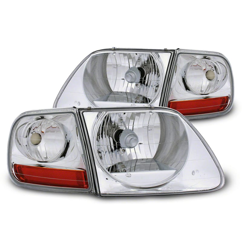Raxiom — Raxiom 97-03 Ford F-150 G2 Euro Headlights w/ Parking Lights- Chrome Housing (Clear Lens)
Headlights