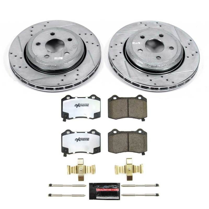 PowerStop — Z26 Street Performance Ceramic Brake Pad and Drilled & Slotted Rotor Kit
