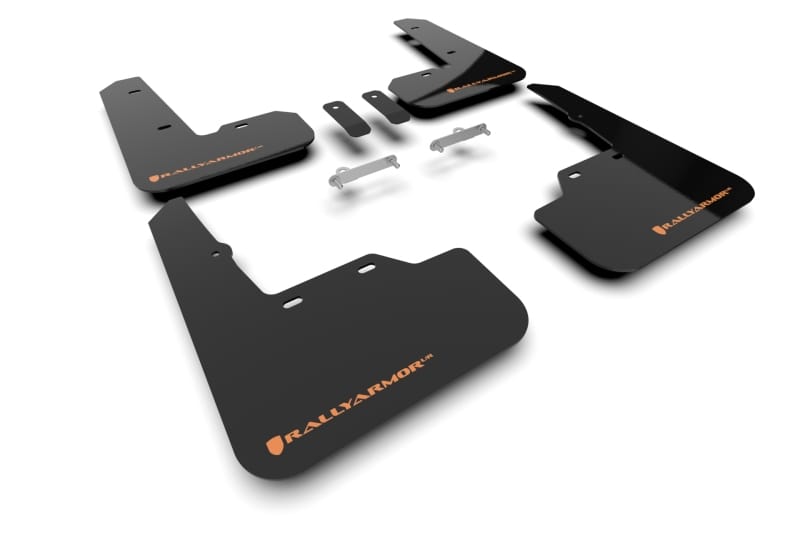 Rally Armor — Black Mud Flap/Orange Logo