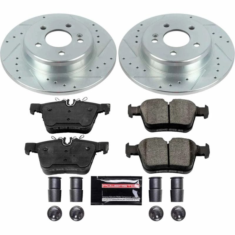 PowerStop — Z23 Daily Driver Carbon-Fiber Ceramic Brake Pad and Drilled & Slotted Rotor Kit