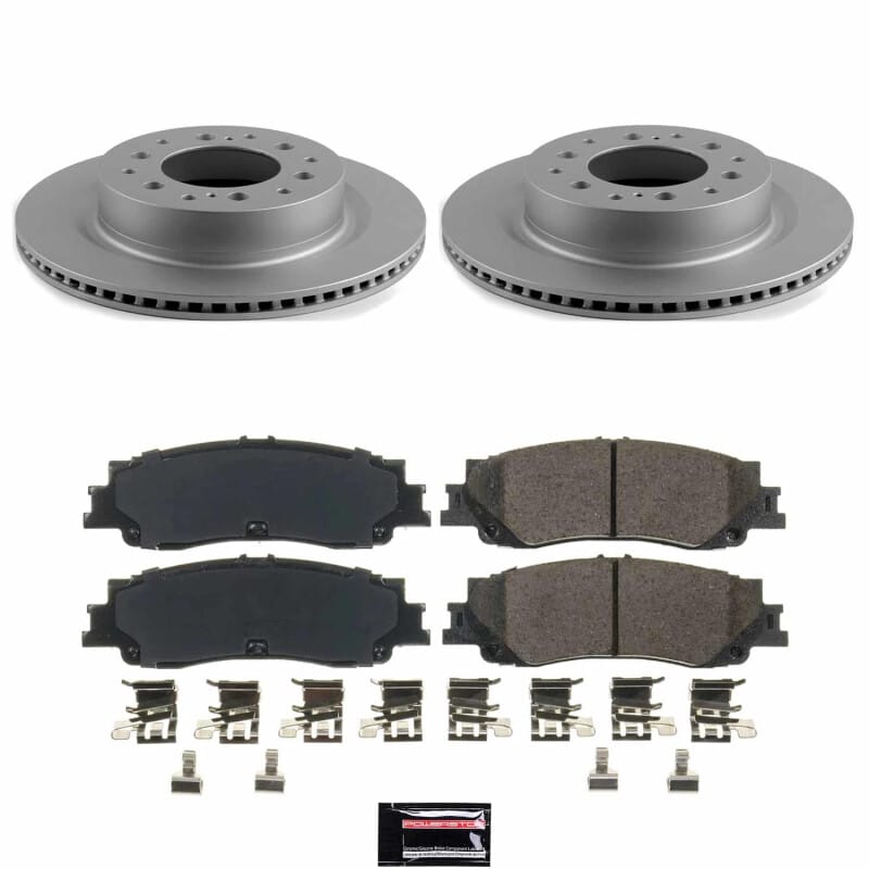 PowerStop — Genuine Geomet Coated Rotor and Low-Dust Ceramic Brake Pad Kit