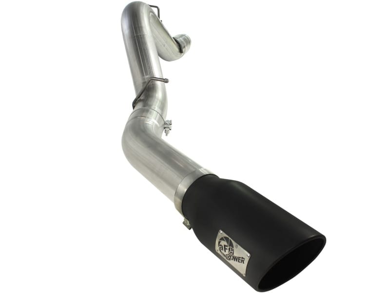 aFe — Large Bore-HD 5 IN 409 Stainless Steel DPF-Back Exhaust System w/Black Tip