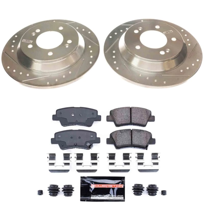 PowerStop — Z23 Daily Driver Carbon-Fiber Ceramic Brake Pad and Drilled & Slotted Rotor Kit