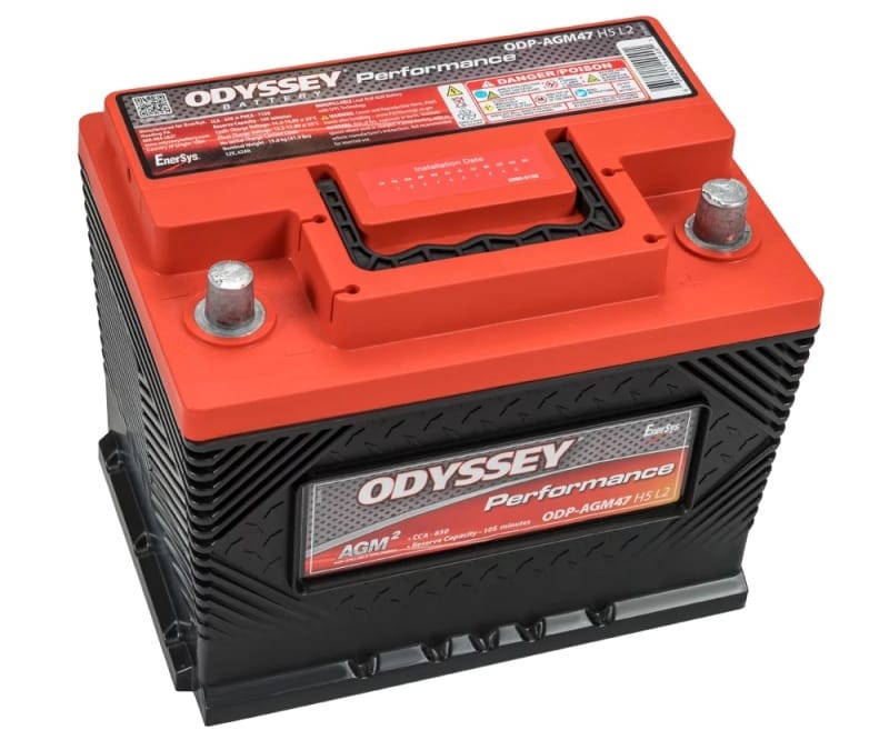 Odyssey Battery — battery, auto, Odyssey ODP-AGM47H5L2, group 47 AGM, DIN H5 / L2