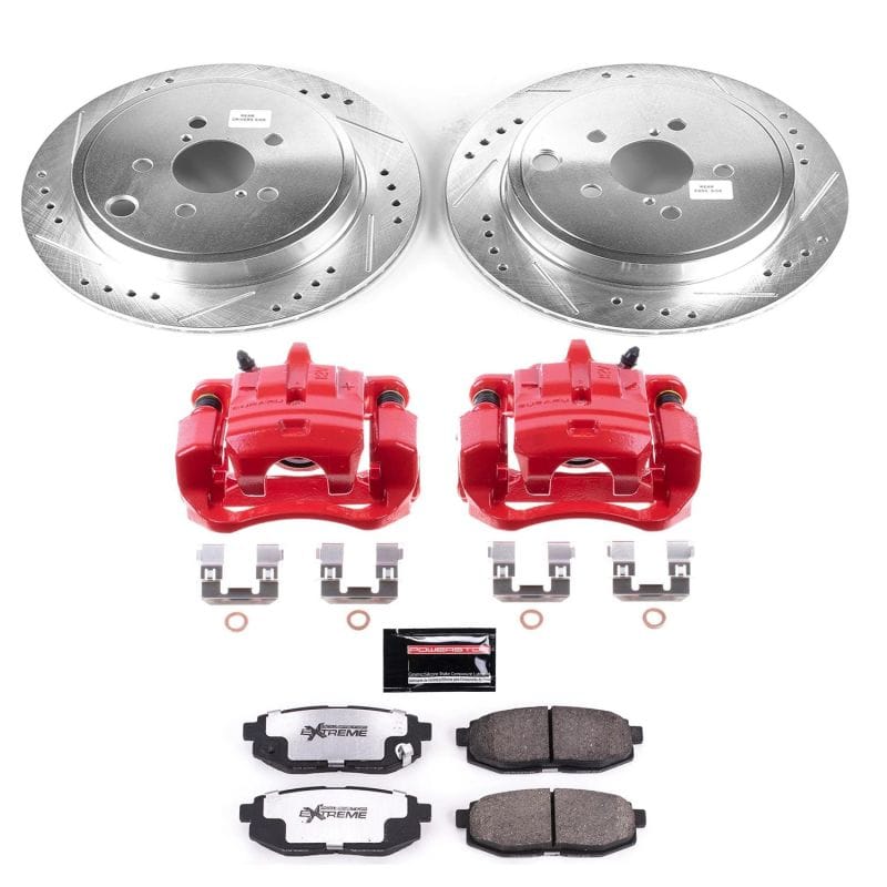 PowerStop — Z26 Street Performance Ceramic Brake Pad, Drilled Slotted Rotor, and Caliper Kit