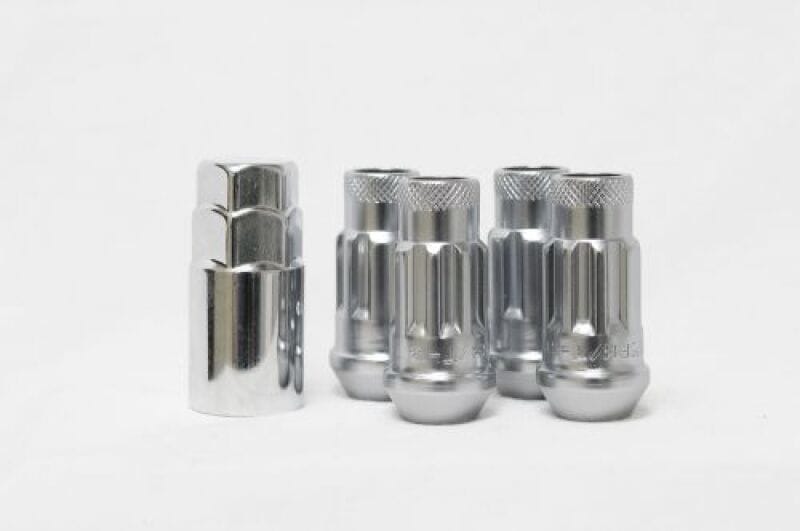 Wheel Mate — Wheel Mate 14x1.50 Monster Lug Satin Silver Locking Lug Nut  - Set of 4