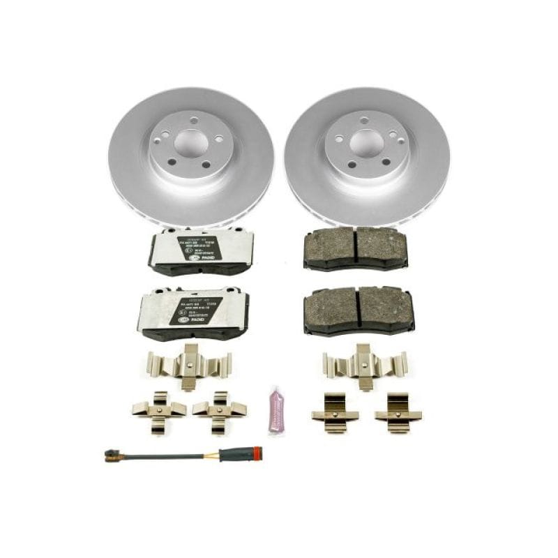 PowerStop — Genuine Geomet Coated Rotors, ECE-R90 Brake Pads + Hardware Kit