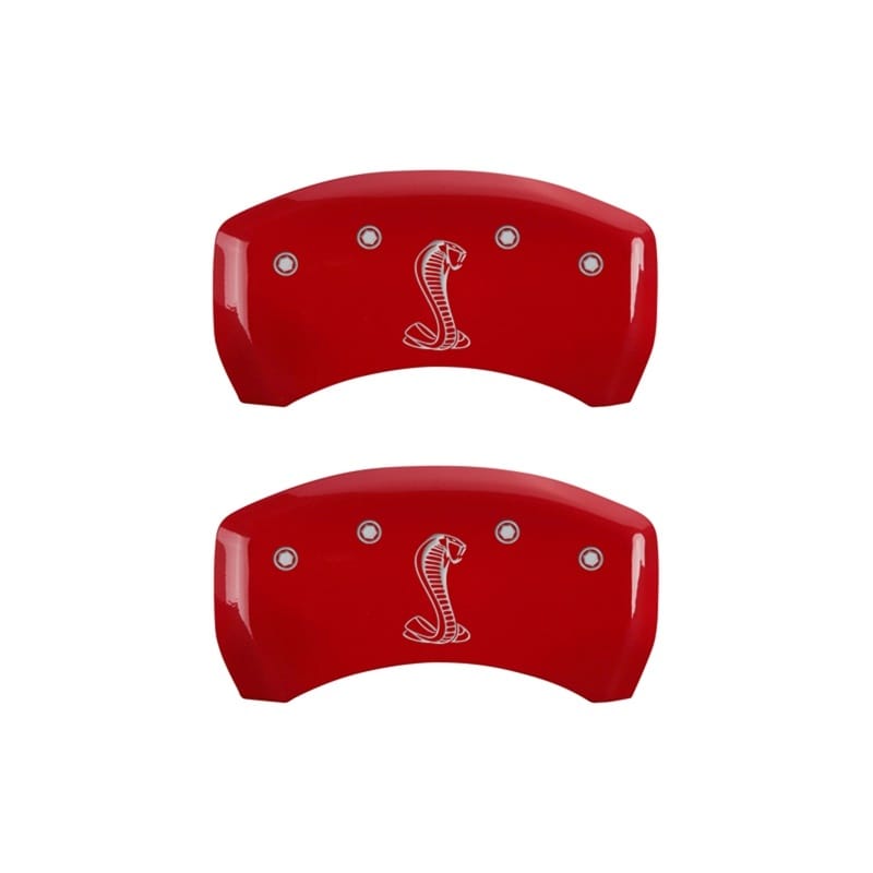 MGP — Set Of 2 Caliper Covers, Engraved Rear: Tiffany Snake Logo Red Powder Coat Finis
