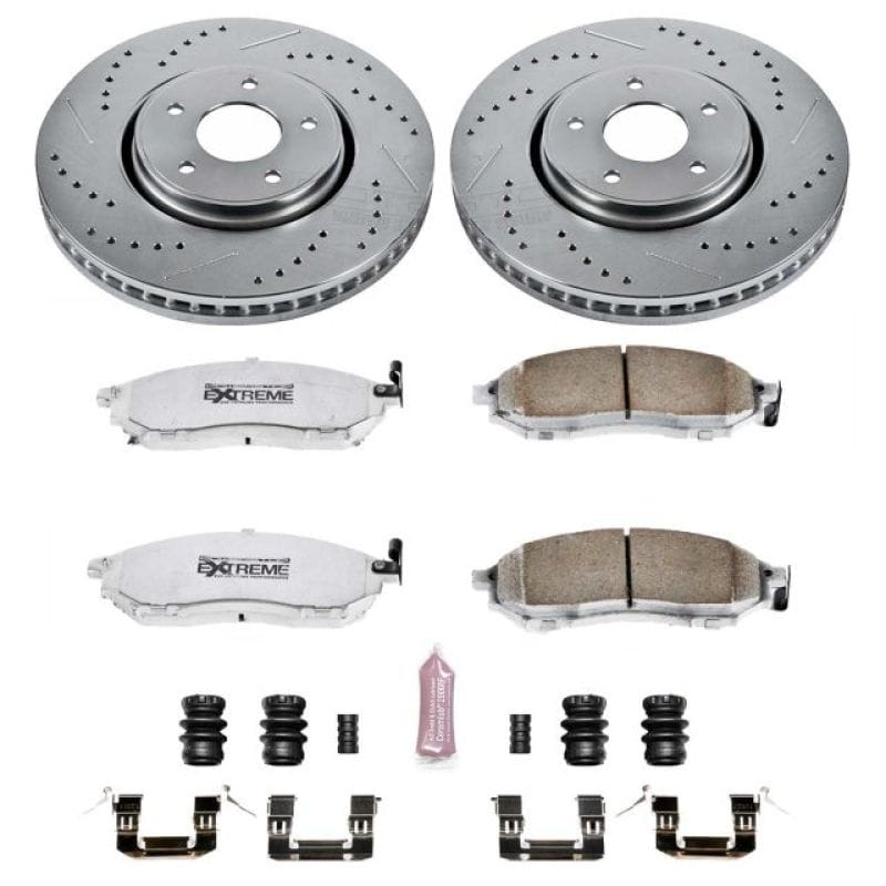 PowerStop — Z26 Street Performance Ceramic Brake Pad and Drilled & Slotted Rotor Kit