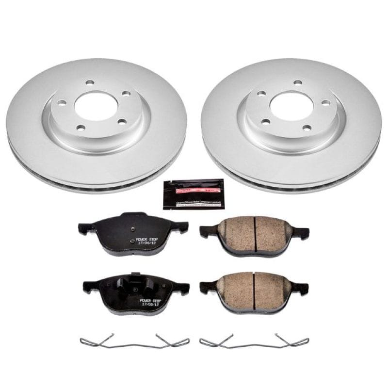 PowerStop — Genuine Geomet Coated Rotor and Low-Dust Ceramic Brake Pad Kit