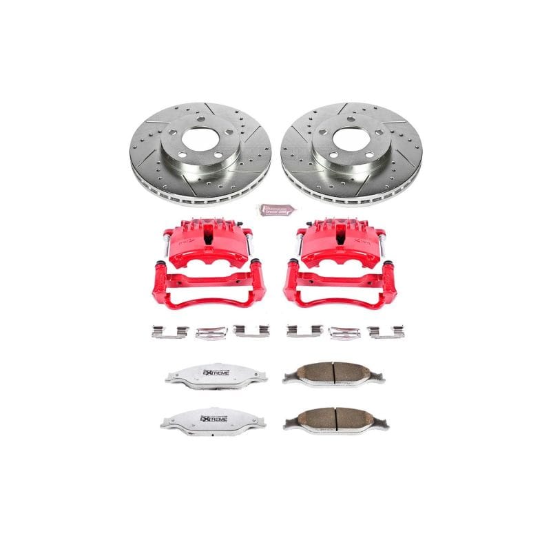 PowerStop — Z26 Street Performance Ceramic Brake Pad, Drilled Slotted Rotor, and Caliper Kit