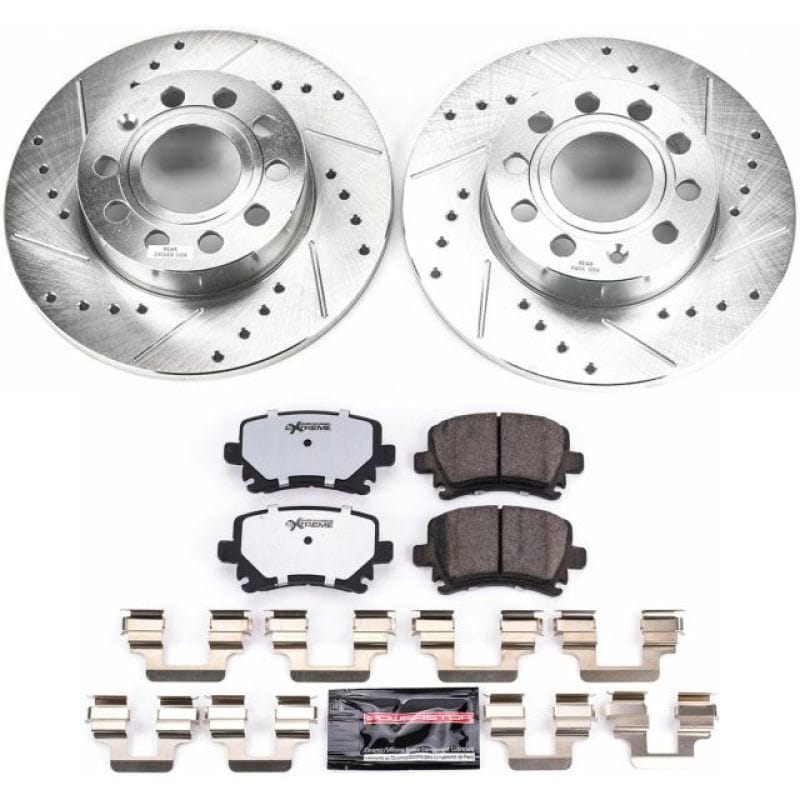 PowerStop — Z26 Street Performance Ceramic Brake Pad and Drilled & Slotted Rotor Kit