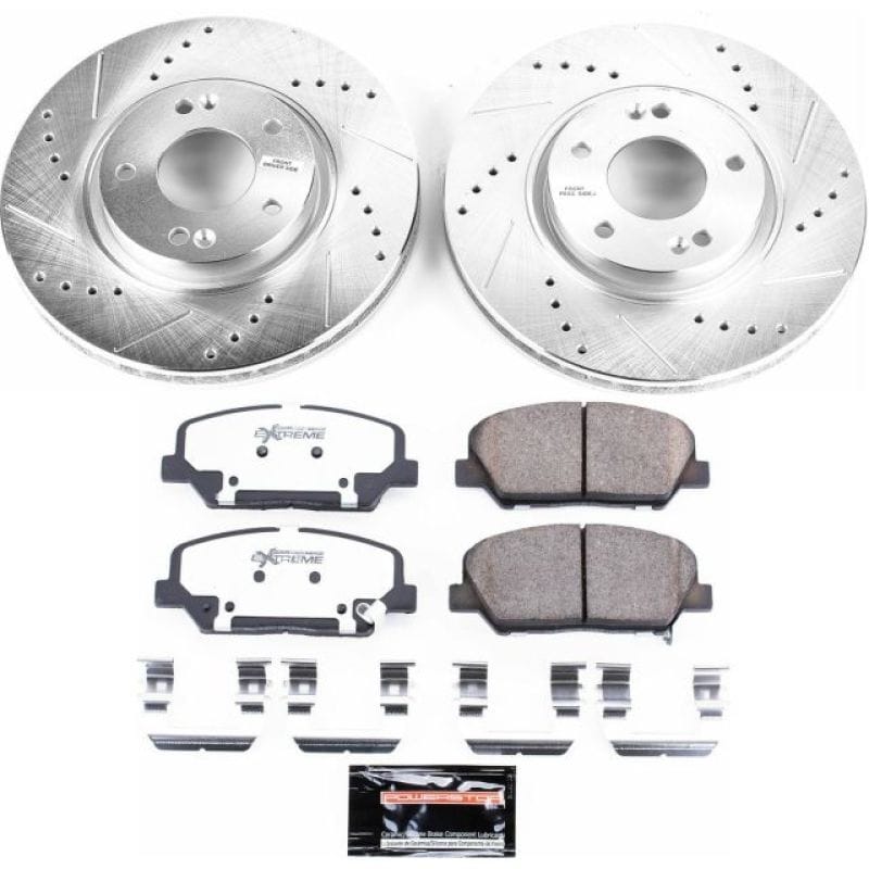 PowerStop — Z26 Street Performance Ceramic Brake Pad and Drilled & Slotted Rotor Kit