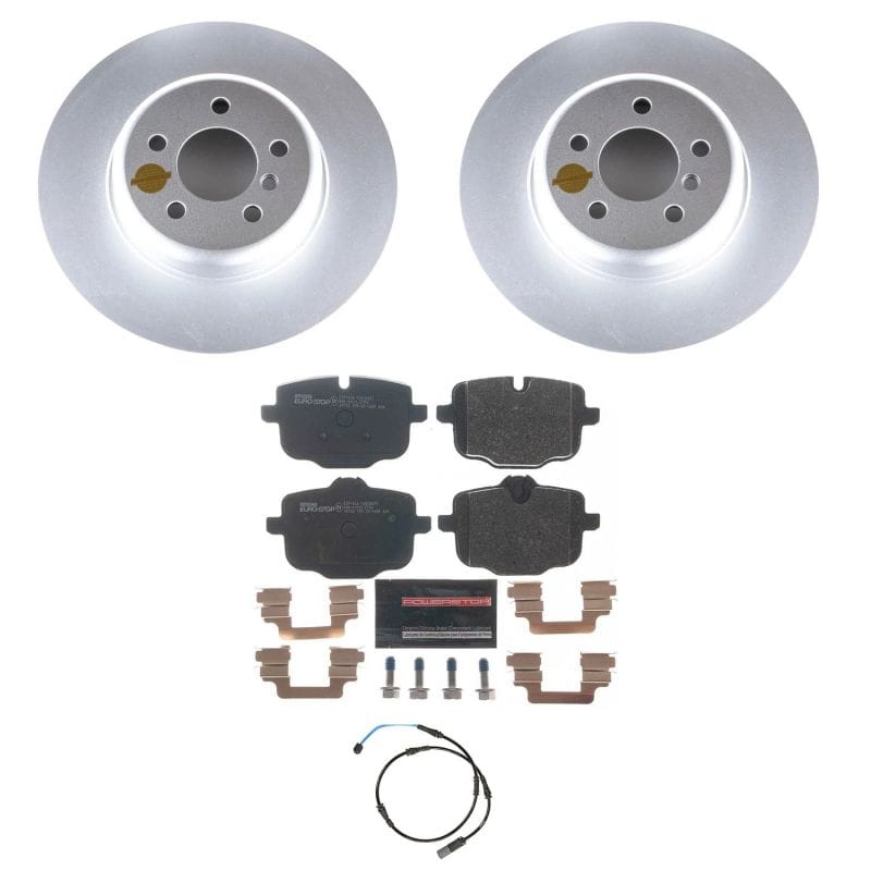 PowerStop — Genuine Geomet Coated Rotors, ECE-R90 Brake Pads + Hardware Kit