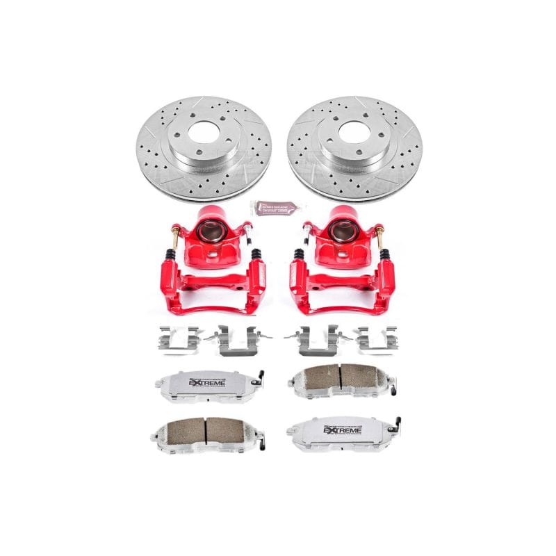 PowerStop — Z26 Street Performance Ceramic Brake Pad, Drilled Slotted Rotor, and Caliper Kit