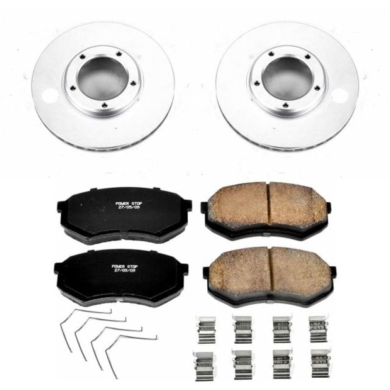 PowerStop — Genuine Geomet Coated Rotor and Low-Dust Ceramic Brake Pad Kit