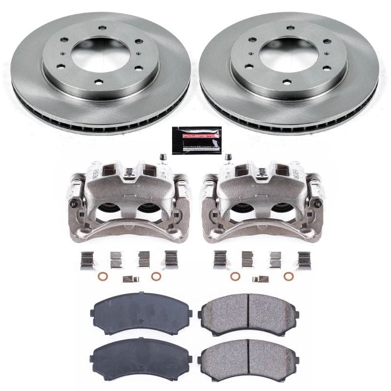 PowerStop — OE Stock Replacement Low-Dust Ceramic Brake Pad, Rotor and Caliper Kit