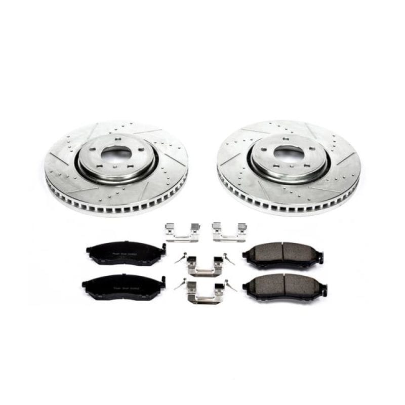 PowerStop — Z23 Daily Driver Carbon-Fiber Ceramic Brake Pad and Drilled & Slotted Rotor Kit
