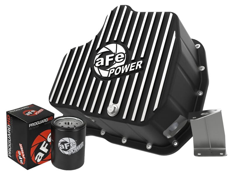 aFe — aFe POWER Pro Series Engine Oil Pan Black w/ Machined Fins