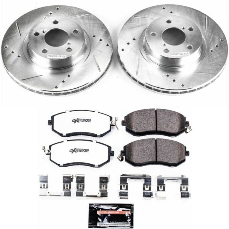 PowerStop — Z26 Street Performance Ceramic Brake Pad and Drilled & Slotted Rotor Kit