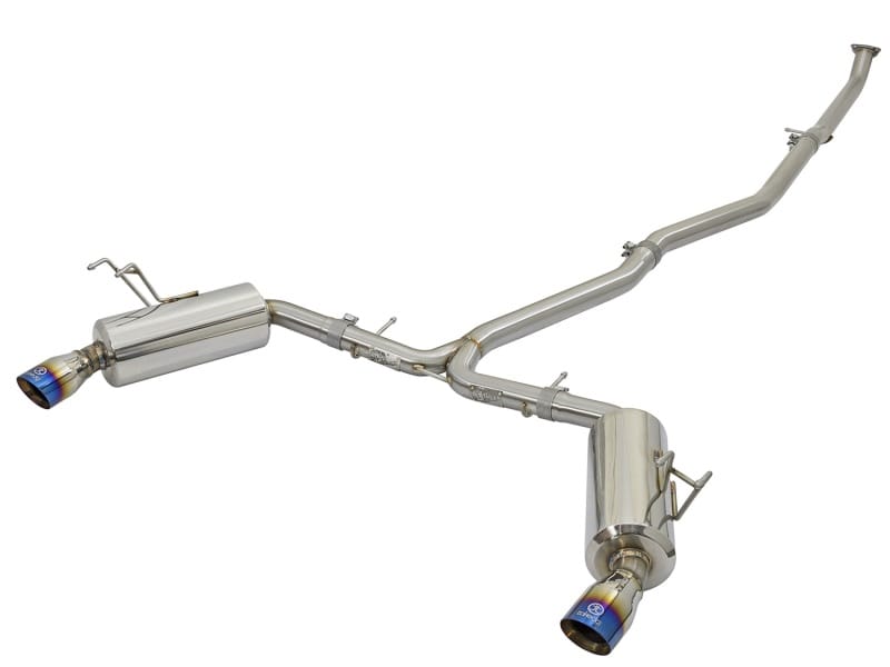 aFe — Takeda 304 Stainless Steel Cat-Back Exhaust w/ Blue Flame Tip