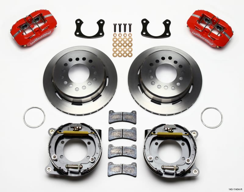 Wilwood — KIT,REAR,DISC/DRUM,BIG FORD,NEW STYLE 2.50 OFF,FRONT MT,1PC 11.00,RED