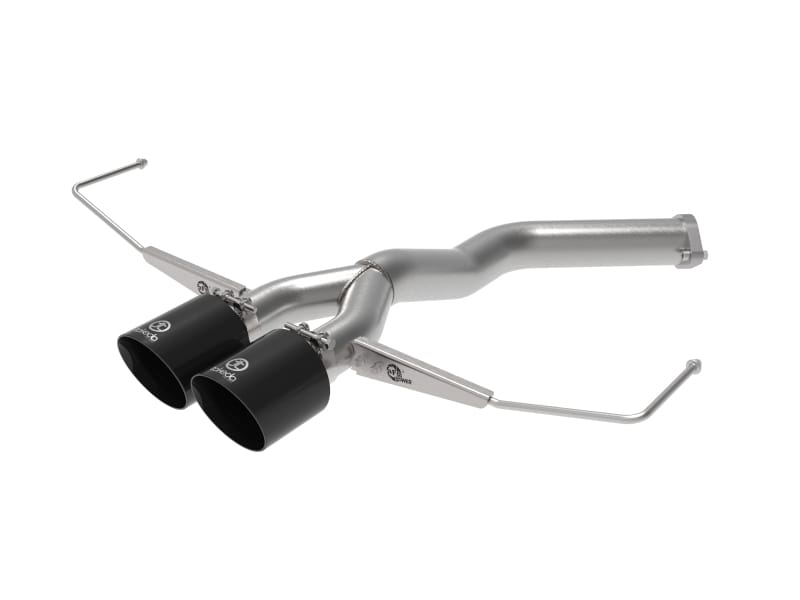 aFe — Takeda 3 IN to 2-1/2 IN 304 Stainless Steel Axle-Back Exhaust w/ Black Tip