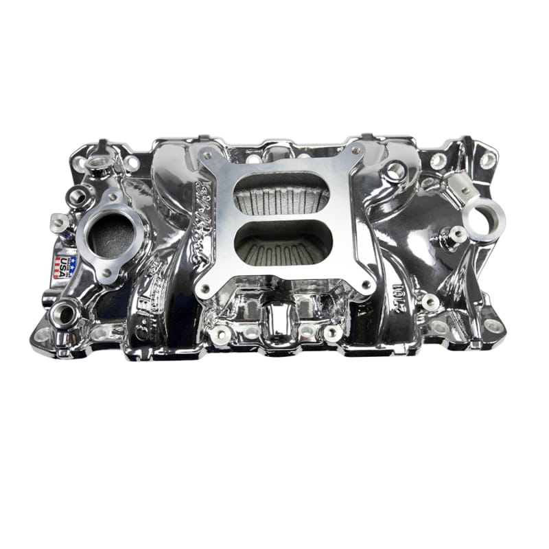 Edelbrock — EPS Intake Manifold for 1955-86 Small-Block Chevy, Chrome Plasma Finish