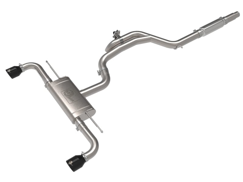 aFe — Gemini XV 3 IN to 2-1/2 IN 304 Stainless Steel Cat-Back Exhaust w/ Cut-Out Bla