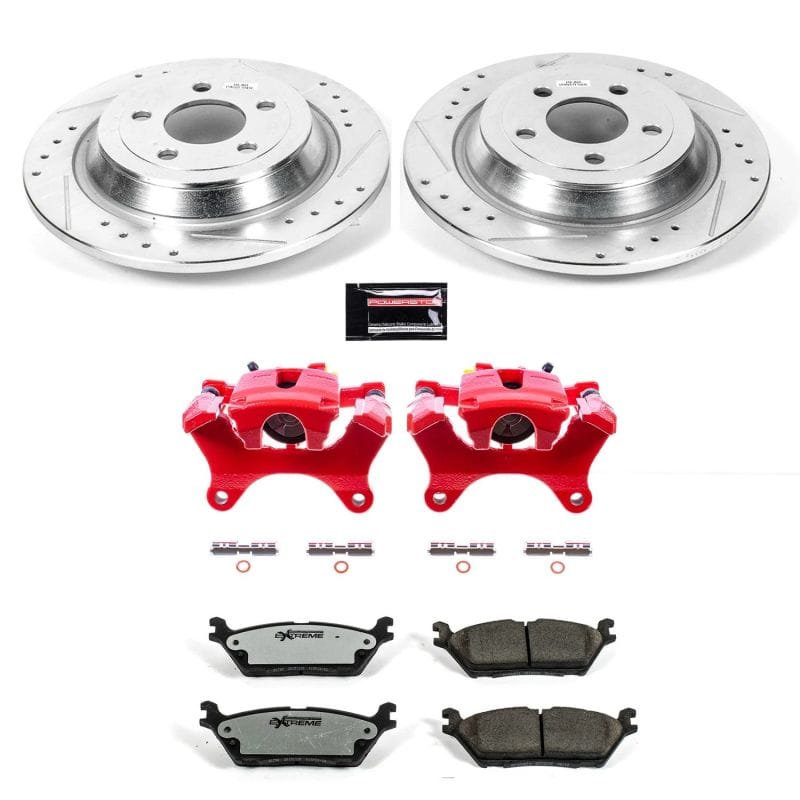 PowerStop — Z36 Truck and SUV Ceramic Brake Pad, Drilled & Slotted Rotor, and Caliper Kit