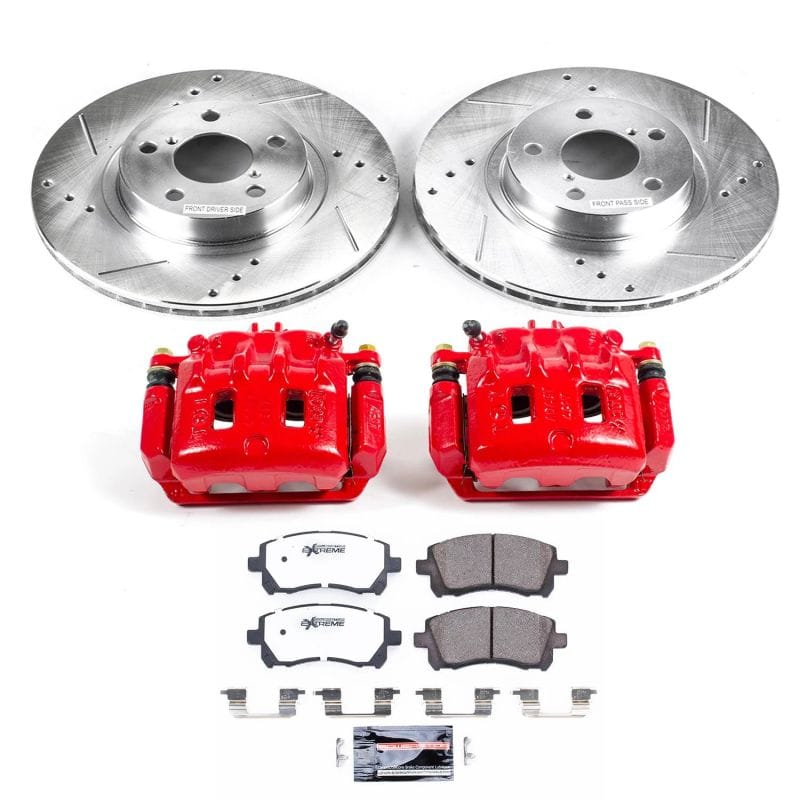 PowerStop — Z26 Street Performance Ceramic Brake Pad, Drilled Slotted Rotor, and Caliper Kit