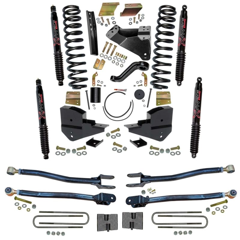 Skyjacker — 6 in. Suspension Lift Kit with 4-Link Conversion and Black MAX Shocks.