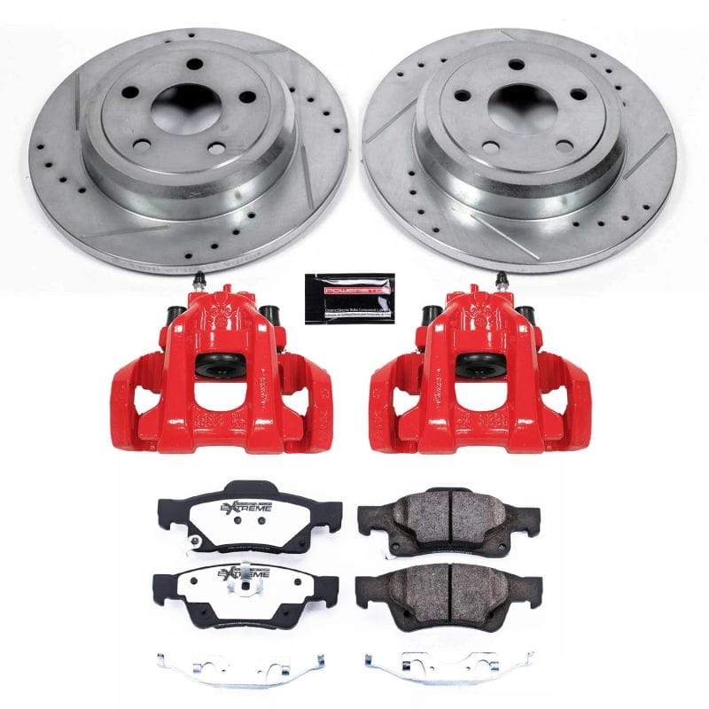 PowerStop — Z36 Truck and SUV Ceramic Brake Pad, Drilled & Slotted Rotor, and Caliper Kit