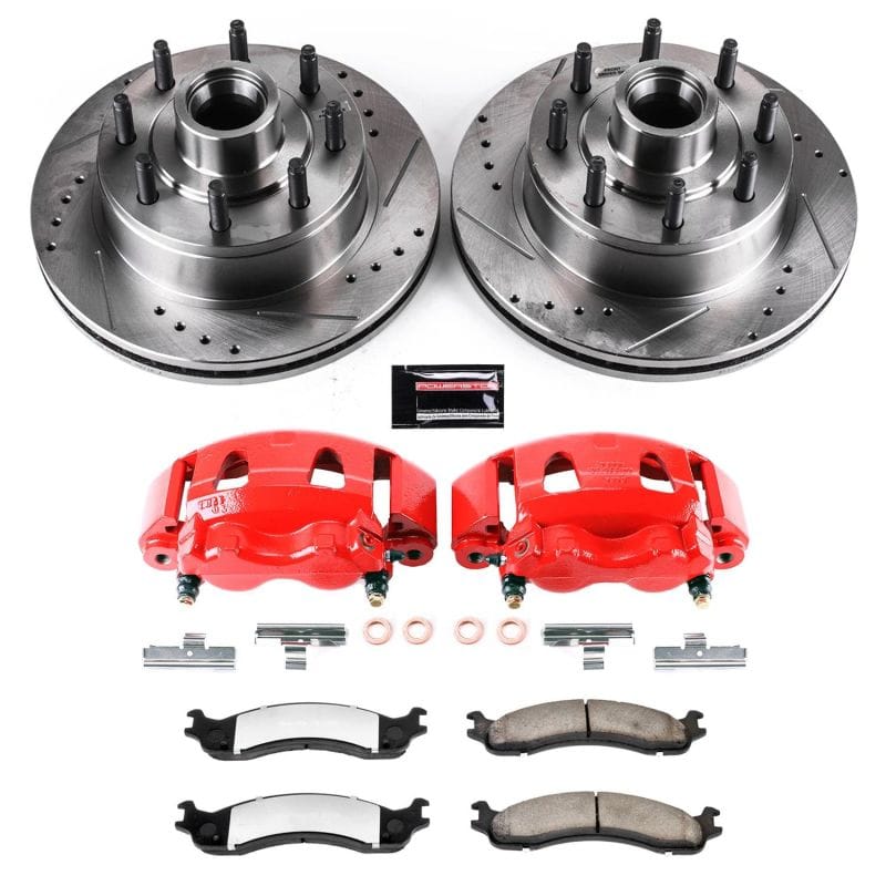 PowerStop — Z36 Truck and SUV Ceramic Brake Pad, Drilled & Slotted Rotor, and Caliper Kit