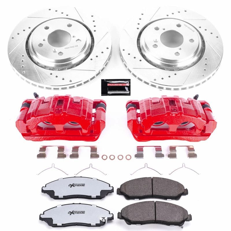 PowerStop — Z36 Truck and SUV Ceramic Brake Pad, Drilled & Slotted Rotor, and Caliper Kit