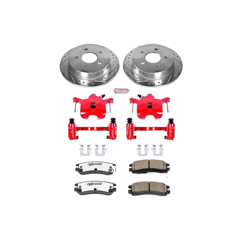 PowerStop — Z26 Street Performance Ceramic Brake Pad, Drilled Slotted Rotor, and Caliper Kit