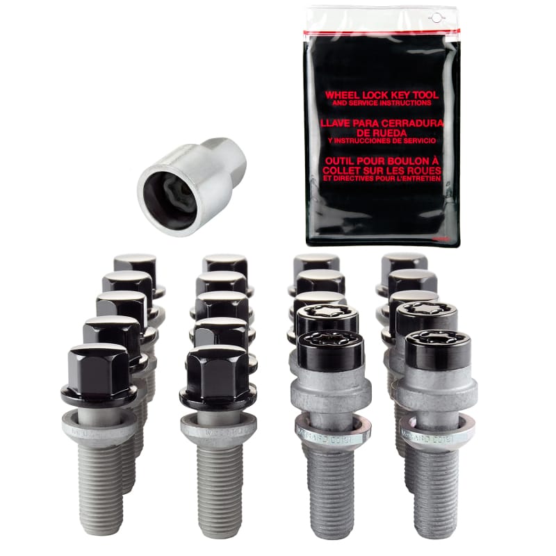 McGard — McGard 5 Lug Hex Install Kit w/Locks (Radius Seat Bolt) M14X1.5 / 17mm Hex / 35.4mm Shank L. - Black
